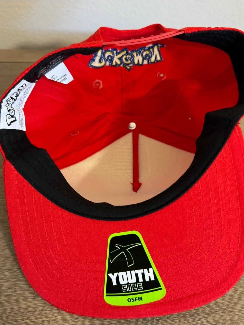 Pokemon Pokeball Youth OSFM Snapback Hat Red White Black